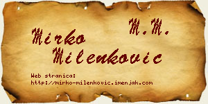 Mirko Milenković vizit kartica